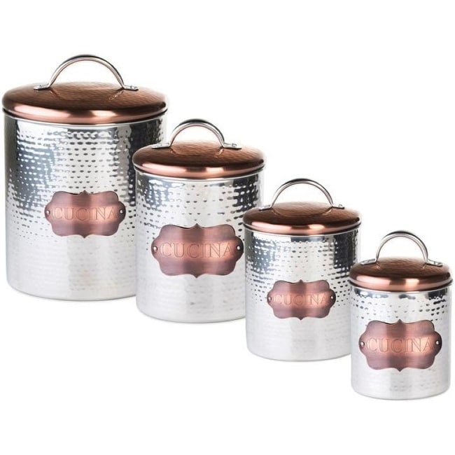 Amici Home Cucina Collection Storage Canister Silver andBronze