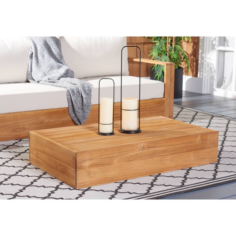 SAFAVIEH Couture Clella Brazilian Teak Coffee Table - 40 In. W x 24 In. D x 8 In. H - 40Wx24Dx8H