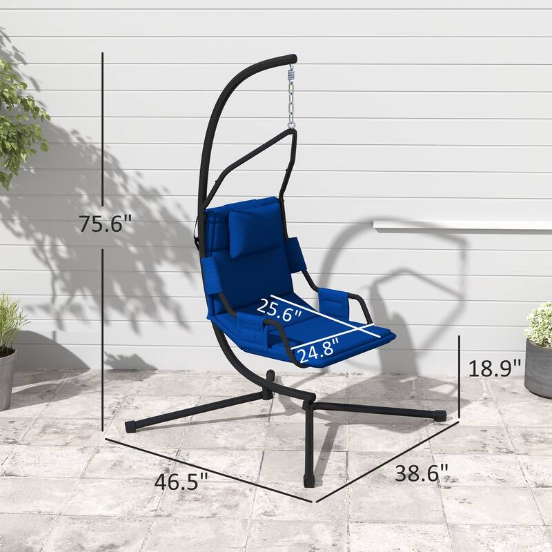 Steel Frame Hanging Swing Chair with Stand and Coating Cushion