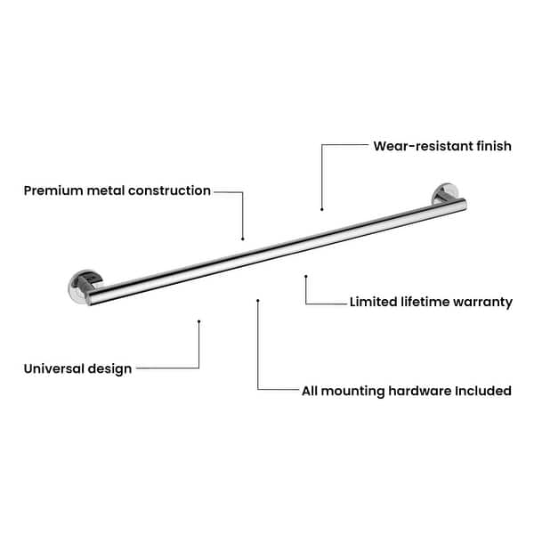 dimension image slide 5 of 10, 36-Inch Stainless Steel Bathroom Safety Grab Bar