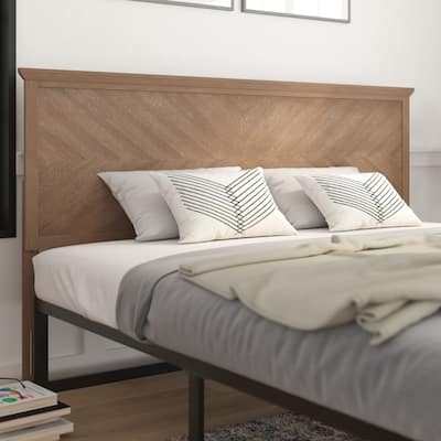 Solid Wood Herringbone Patterned Headboard Only