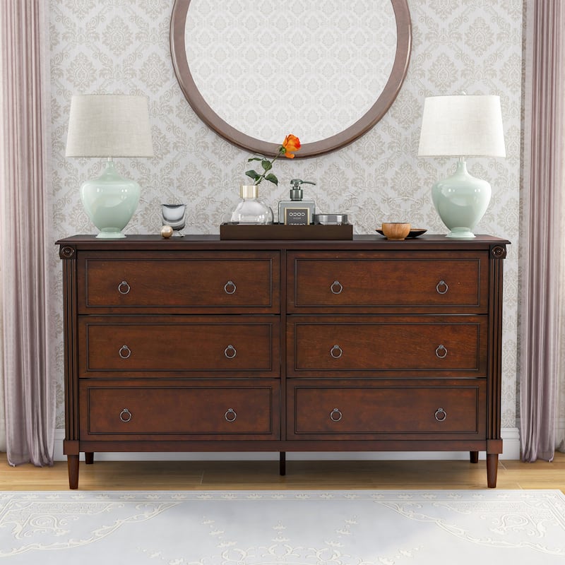 Joneigh Traditional 60-inch Wide 6-Drawer Double Dresser by Furniture of America