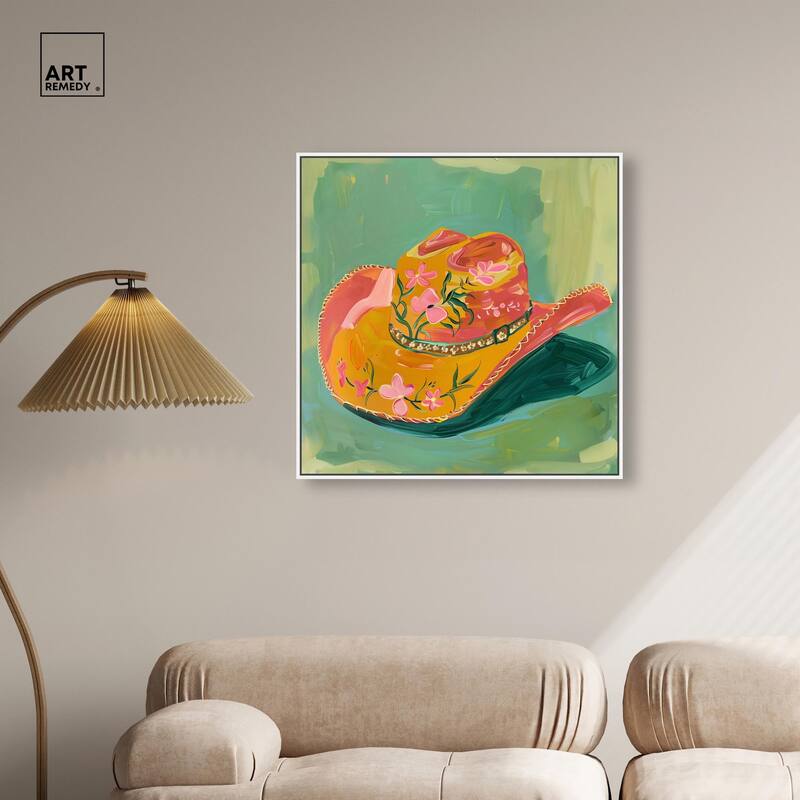 Wildflower Cowboy Hat Canvas by Art Remedy