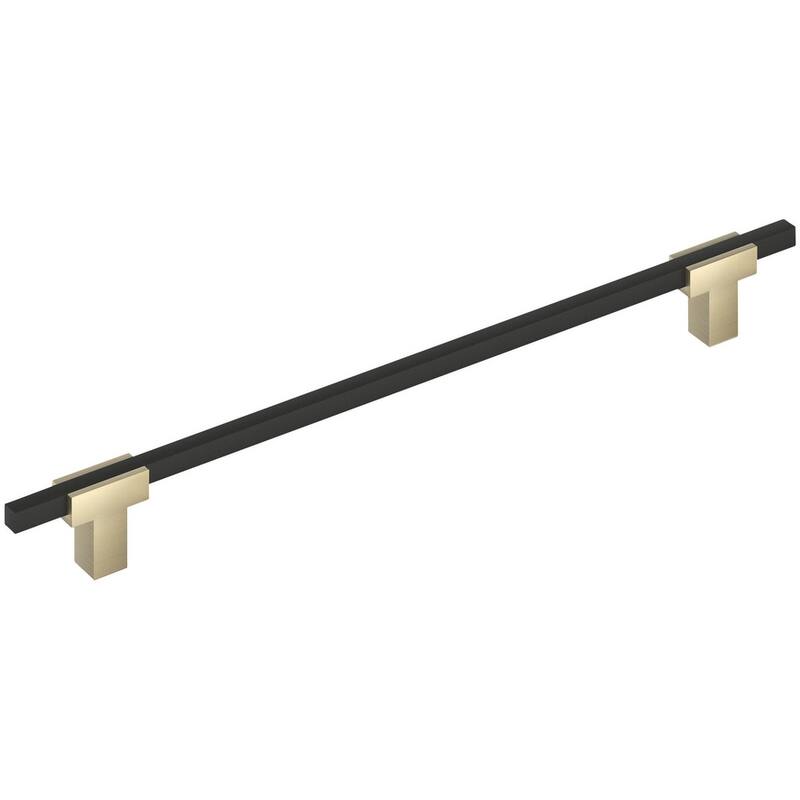 Amerock Urbanite 10-1/16 Inch Center to Center Bar Cabinet Pull - Golden Champagne / Matte Black