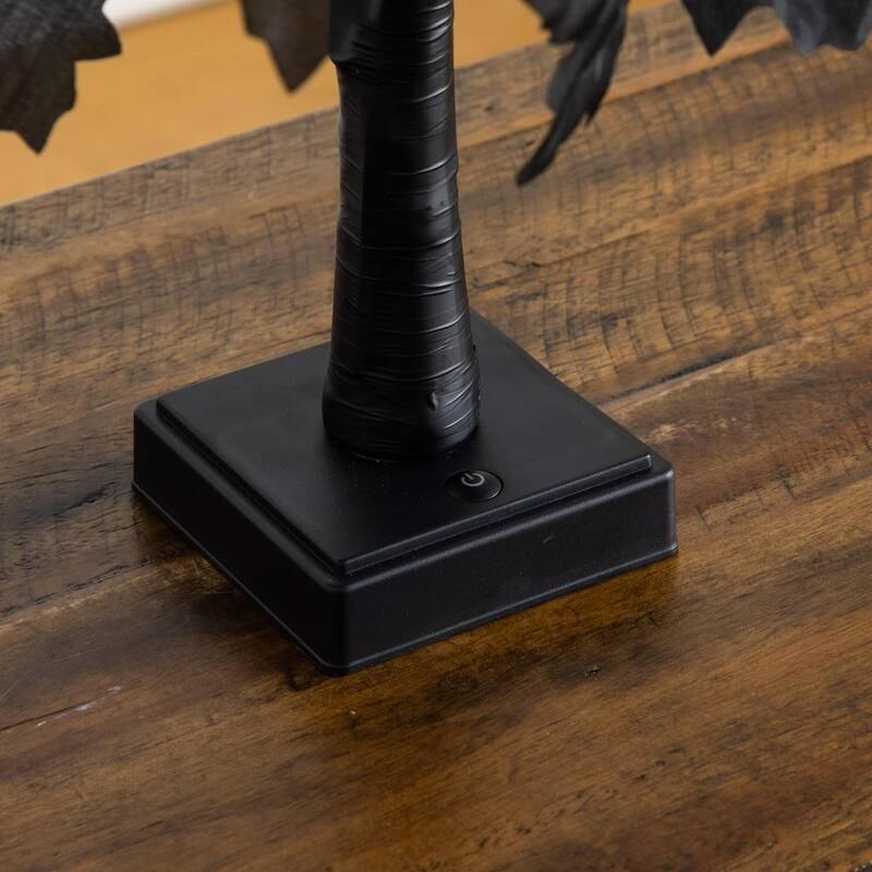 Pre-Lit Maple Artificial Halloween Black Tree - 2' - Orange and Purple LED Lights