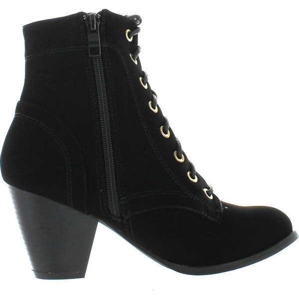 black cuban heel ankle boots
