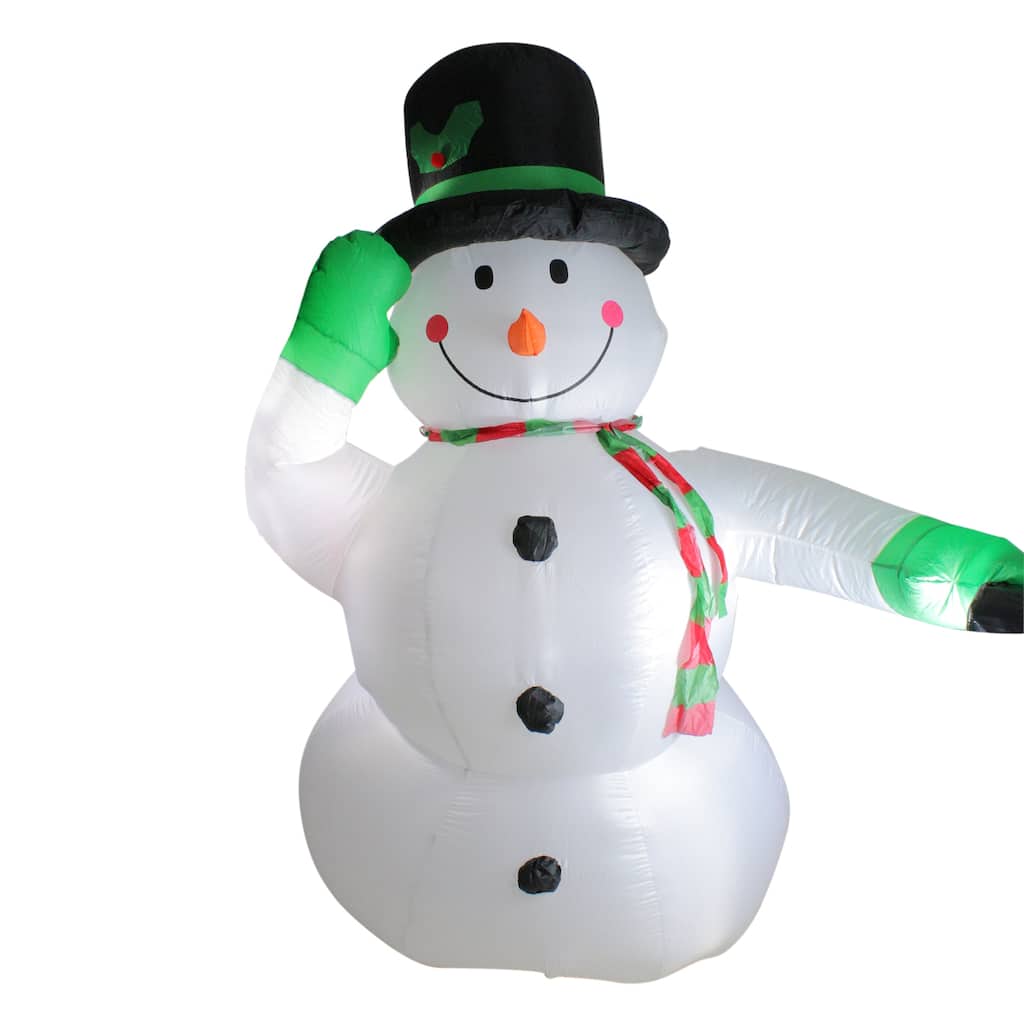 8' Animated Inflatable Lighted Standing Snowman Christmas Yard Decor