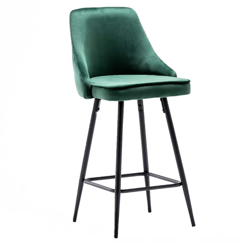 Zainab Premium Velvet Upholstered Contemporary Dining Bar Stools (Set of 2 )