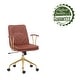 preview thumbnail 16 of 21, Porthos Home Tilly Office Chair, PU Leather, Gold Chrome Roller Base