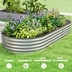 preview thumbnail 35 of 34, Outsunny 2PCS Galvanized Raised Garden Bed, Raised Beds for Gardening with Plant Support Stakes and Rubber Strap Edging