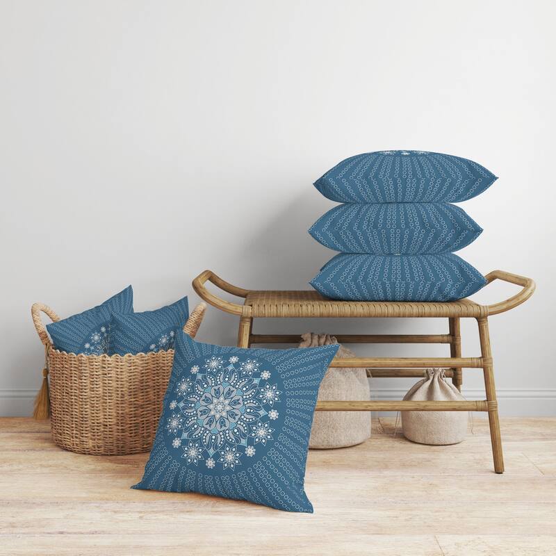 Wisteria Whirl Faux Suede Reversible Throw Pillow Blue and Gray