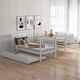 preview thumbnail 16 of 23, Twin over Twin Bunk Bed with Trundle, 4 Storage Shelves, Convertible into 3 Separate Beds, Grey