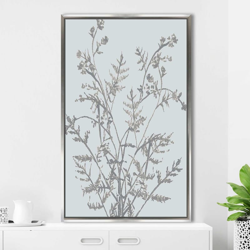 "Friendly Fern on Blue I" Print on Floating Canvas