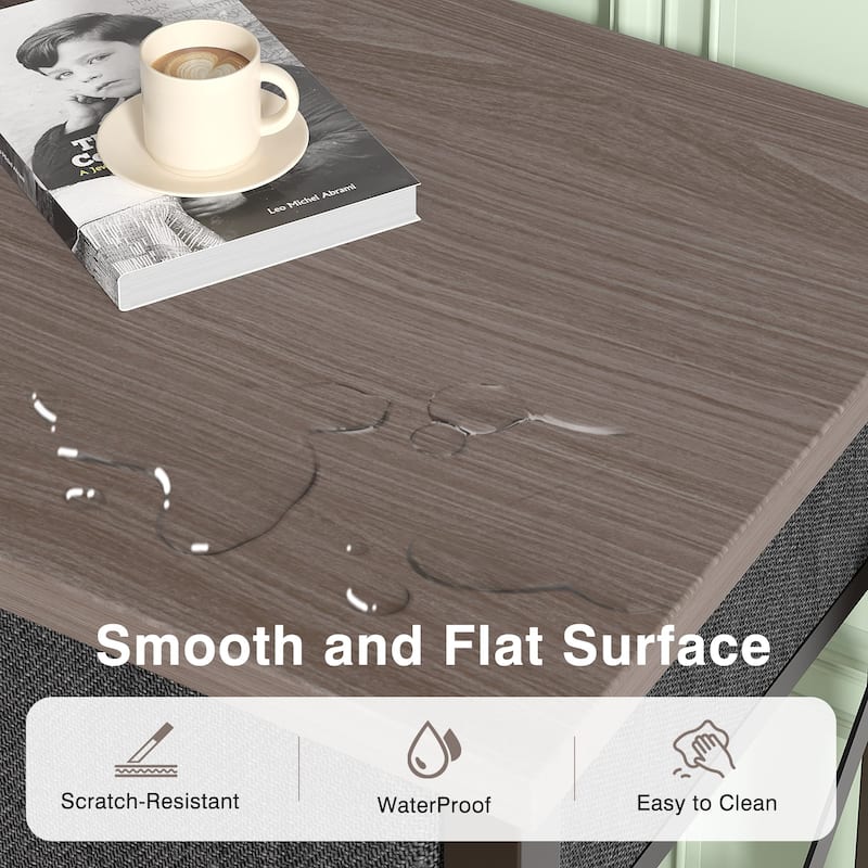 Javlergo 2 Pack X Frame Nightstand with Removable Fabric Drawer Easy to Clean Multifunctional End Table with Open Shelf