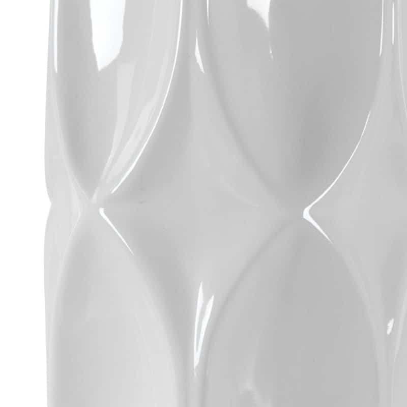 Geometric Ceramic Table Lamp with White Drum Shade - 26" - White