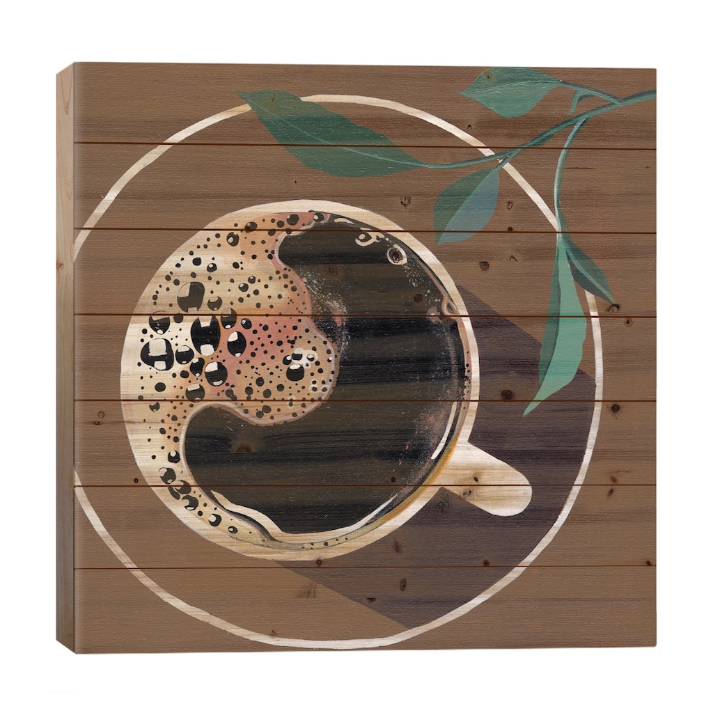 Coffee Print On Wood by Bria Nicole - Multi-Color