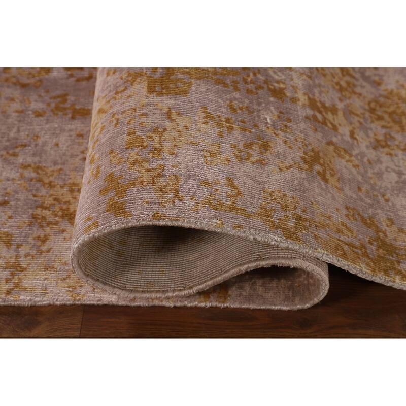 Modern Area Rug Hand-Knotted Abstract Bedroom Wool Carpet - 6'6"x 9'10"