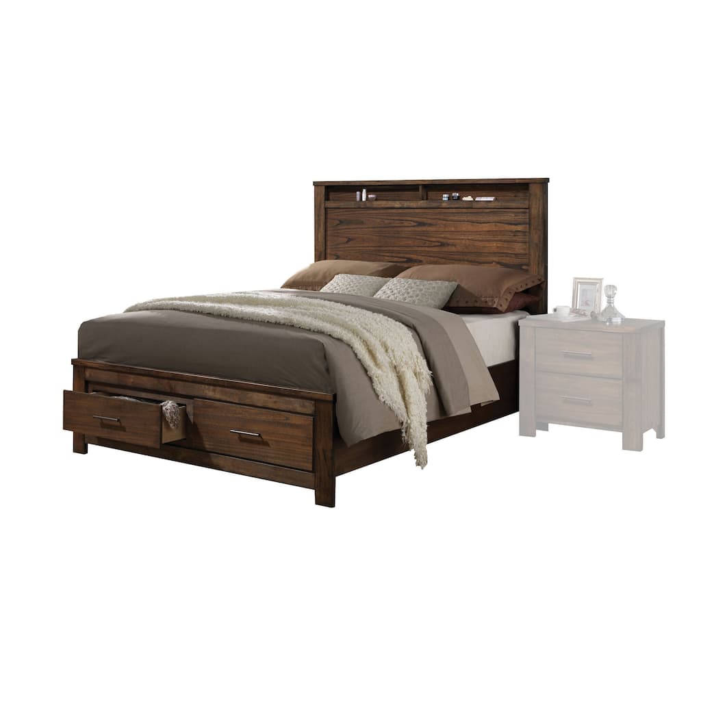 Elmalik Oak Storage Bed with 2 Drawers