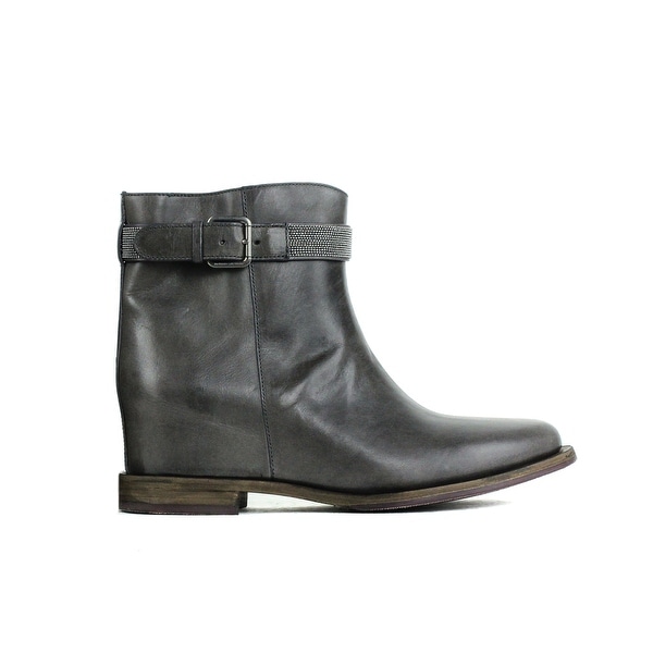 gray flat ankle boots