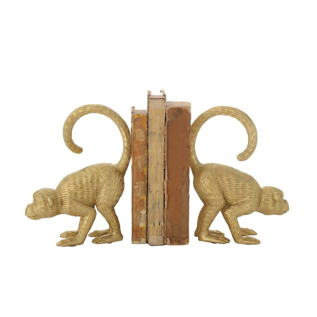 Resin Monkey Bookends - 14.2"L x 3.5"W x 8.9"H