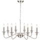 preview thumbnail 25 of 45, 8-Light Rustic Candlestick Island Chandelier Linear Chandelier Lighting for Kitchen Island Nickel