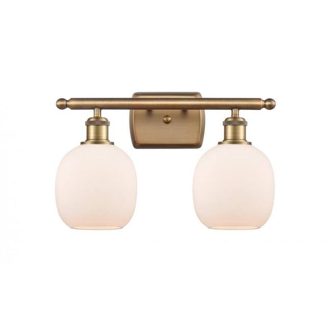 Innovations Lighting Belfast 2 Light 16" Wide Bathroom Vanity Light - Brushed Brass / Matte White