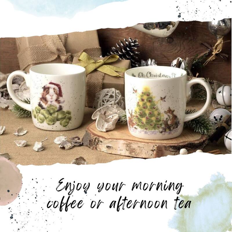 Royal Worcester Wrendale Designs Mug and Coaster Set Christmas
