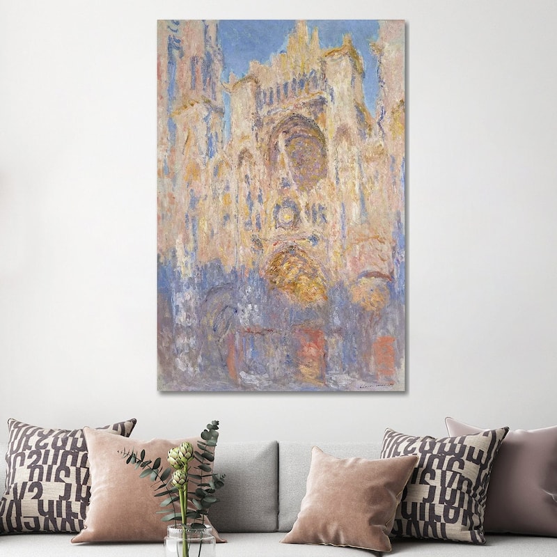 iCanvas "Rouen Cathedral, Effects of Sunlight, Sunset, 1892 " by Claude Monet Canvas Print