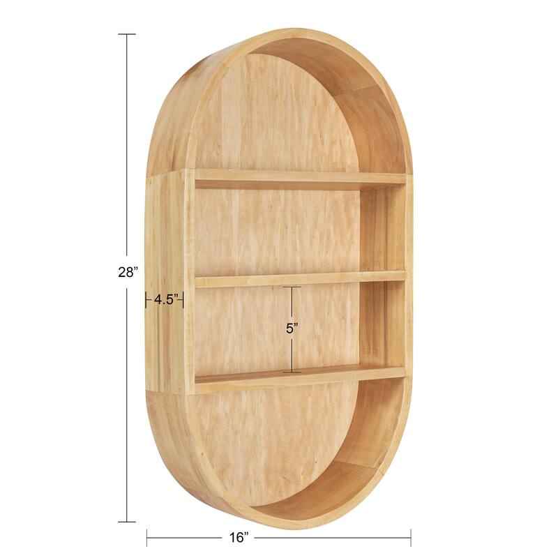 Kate and Laurel Hutton Wood Capsule Wall Shelf