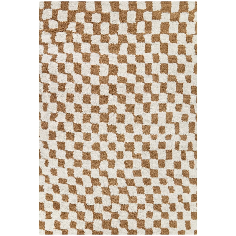 Dietrich Modern Checkered Area Rug - 7'10" x 10' - Brown - Rectangle