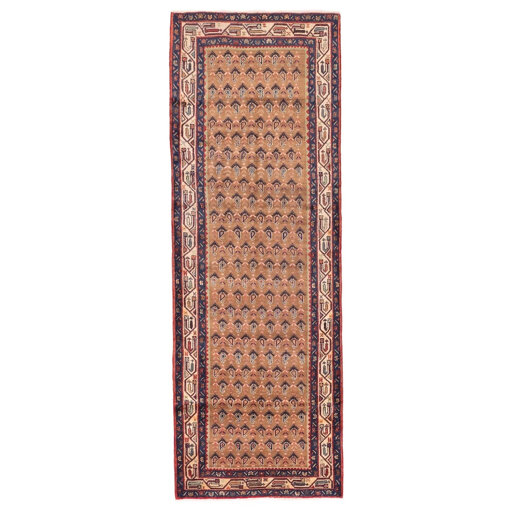 ECARPETGALLERY Hand-knotted Anadol Brown Wool Rug - 3'6 x 10'4