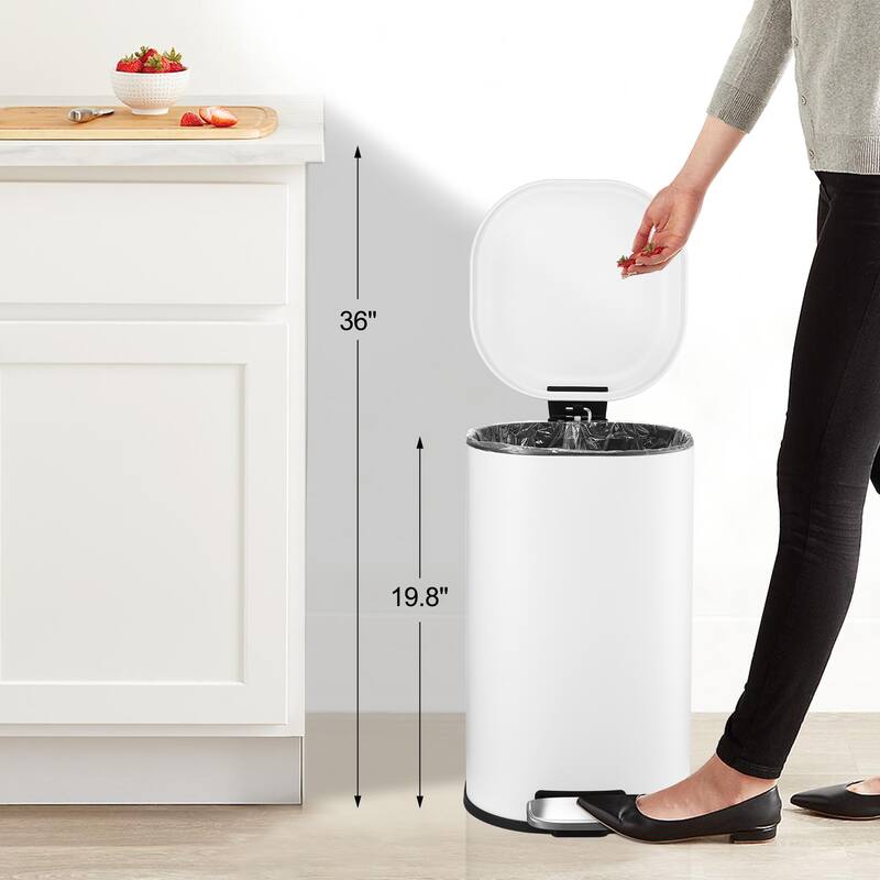 8 Gallon Slim Kitchen Trash Can, Step on Garbage Can