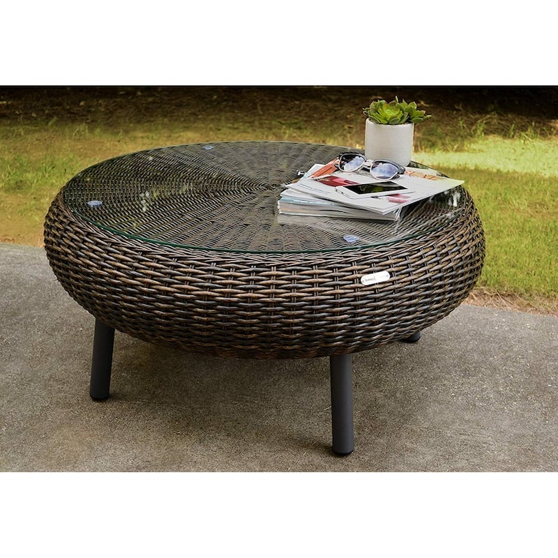 Tortuga Round Outdoor Wicker Coffee Table