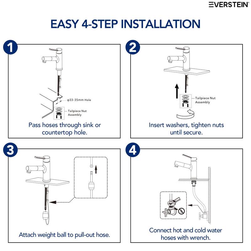 Single Handle Single Hole Bathroom Faucet with Pop‑Up Drain