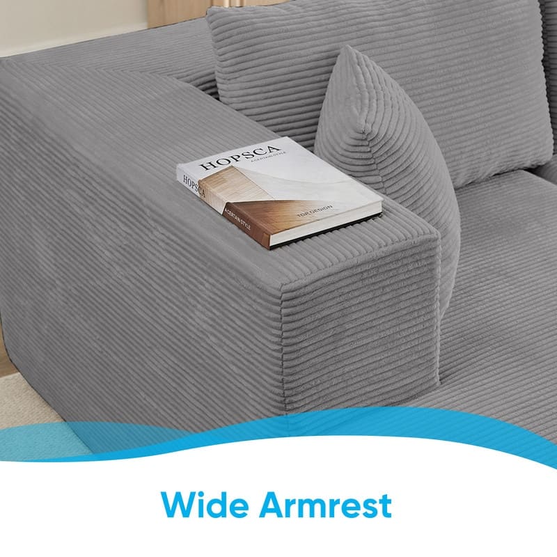 Minimalist 135" Oversized Modular Sofa, 4-Pieces Free Combination, No Assembly Required - U-Shaped Sofa
