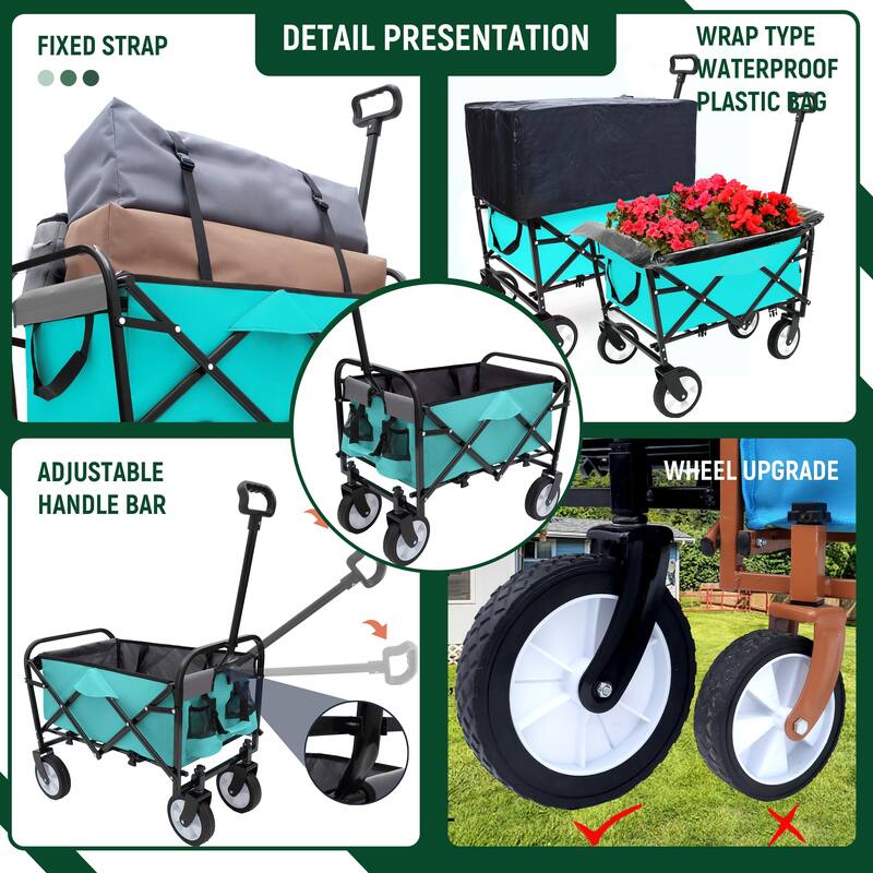 Minimeetall Multi-use Bag,Collapsible Foldable Wagon Cart Beach Wagon Heavy Duty Utility Cart Utility Wagon Grocery Cart
