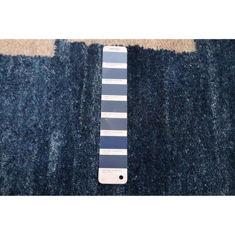 ECARPETGALLERY Hand-knotted Peshawar Ziegler Dark Blue Wool Rug - 5'0 x 6'11