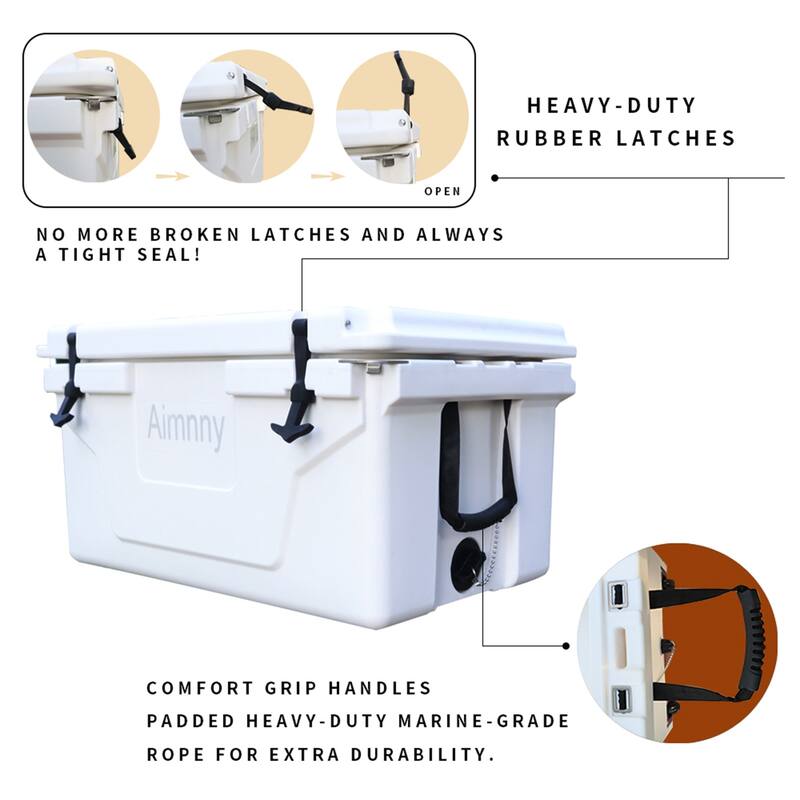 65 Quart Camping Ice Chest Beer Box Outdoor Fishing Cooler W/ Wheels