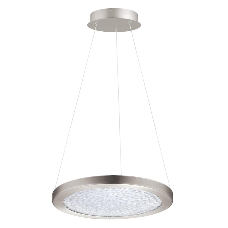 Eglo Arezzo 3 LED 15-inch Clear Glass Pendant - Matte Nickel