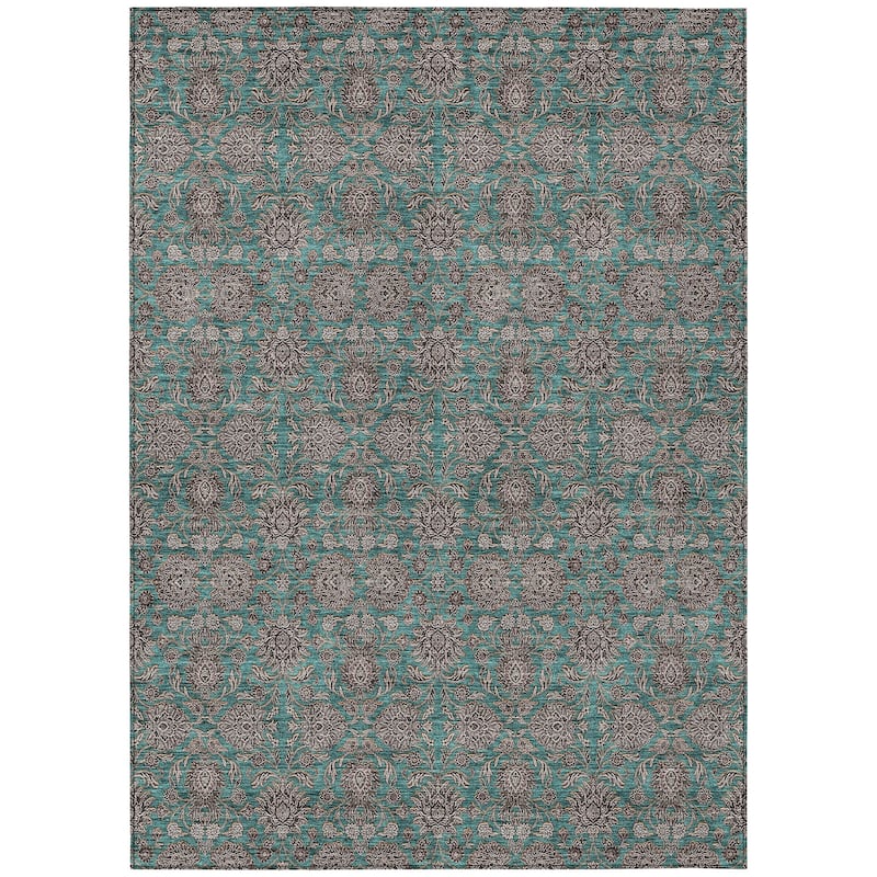 Machine Washable Indoor/ Outdoor Chantille Traditional Floral Rug