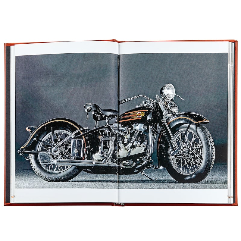 Graphic Image The Story of Harley-Davidson Coffee Table Book, Leather, Orange