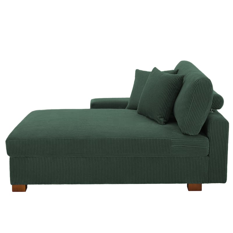 Modern Corduroy Indoor Chaise Lounge Couch with Pillows