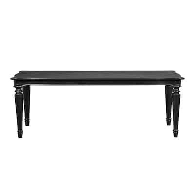 Rectangular Wooden Dining Table with Turned Fluted Legs