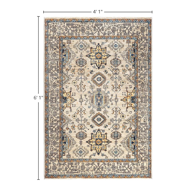 Serapi One-of-a-Kind Hand-Knotted Area Rug - Light Gray, 4' 1" x 6' 1" - 4' 1" x 6' 1"
