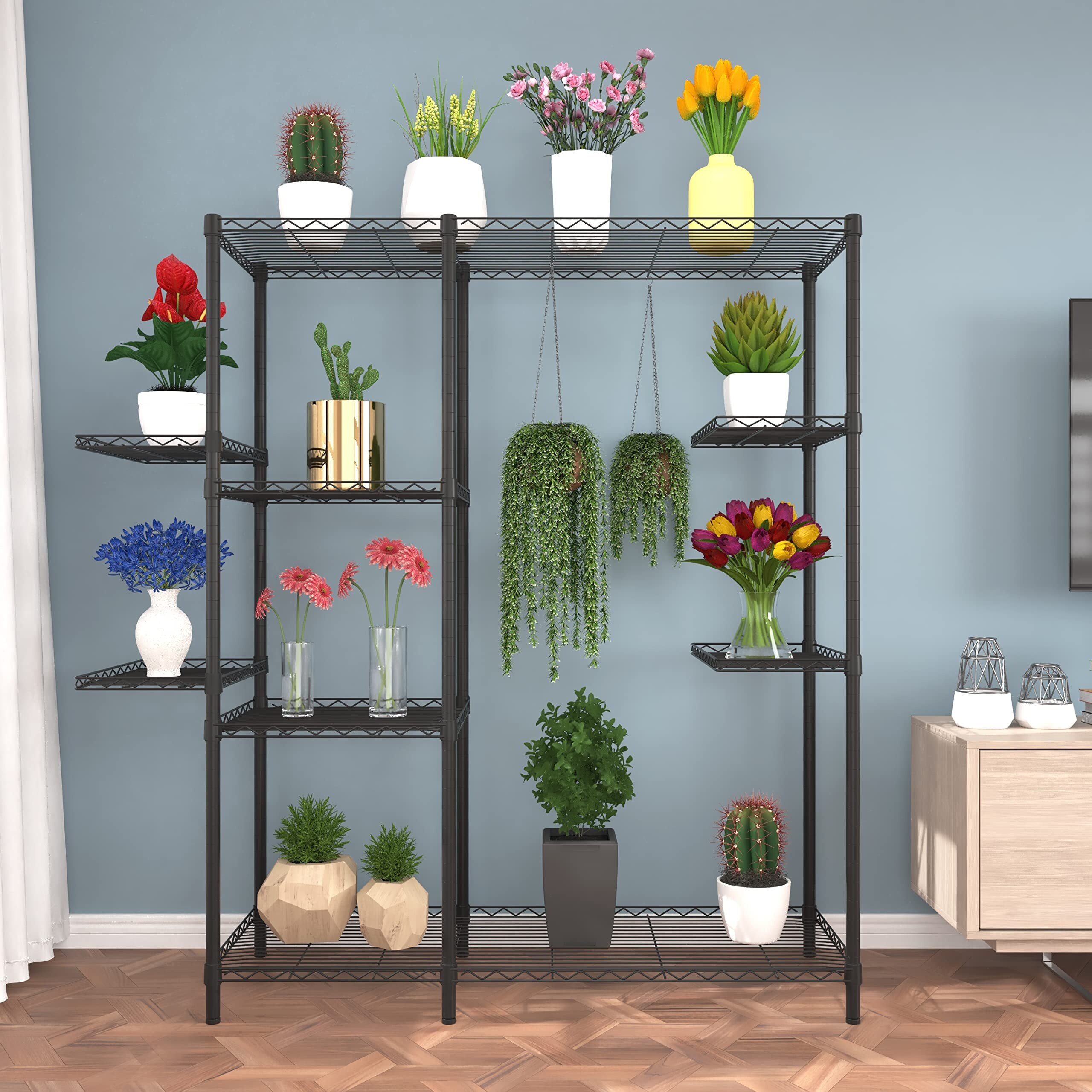 8-Tier Plant Stand for Indoor Outdoor,Large Reinforced Plant Shelf
