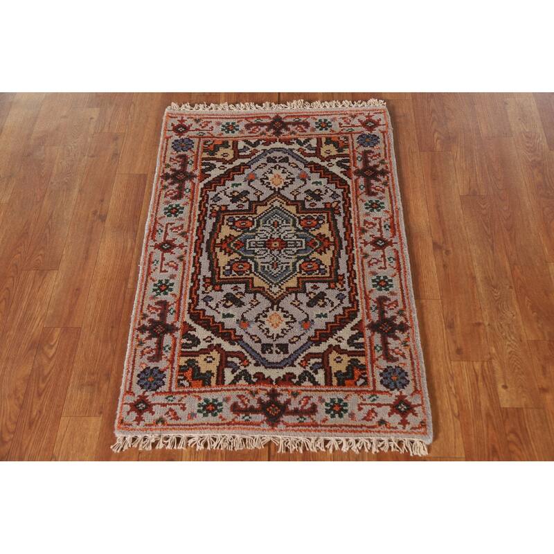 Heriz Serapi Oriental Rug Handmade Geometric Wool Carpet - 2'0"x 3'0"