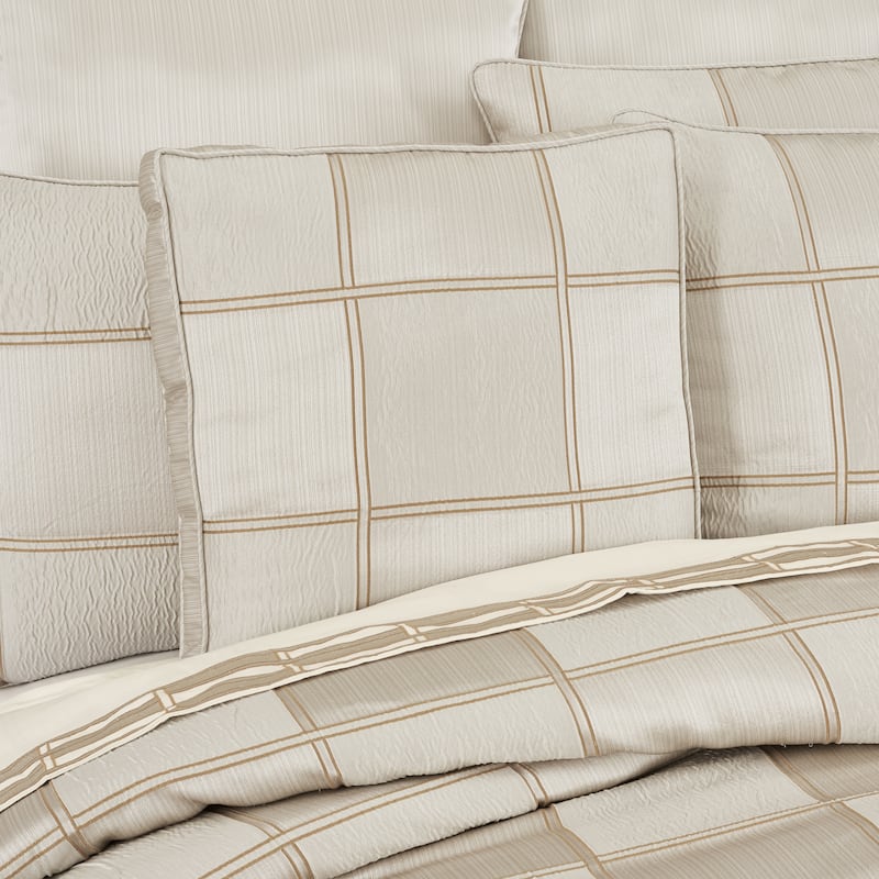 J. Queen New York Brando Ivory 18" Square Decorative Throw Pillow - Accent - Polyester - Ivory