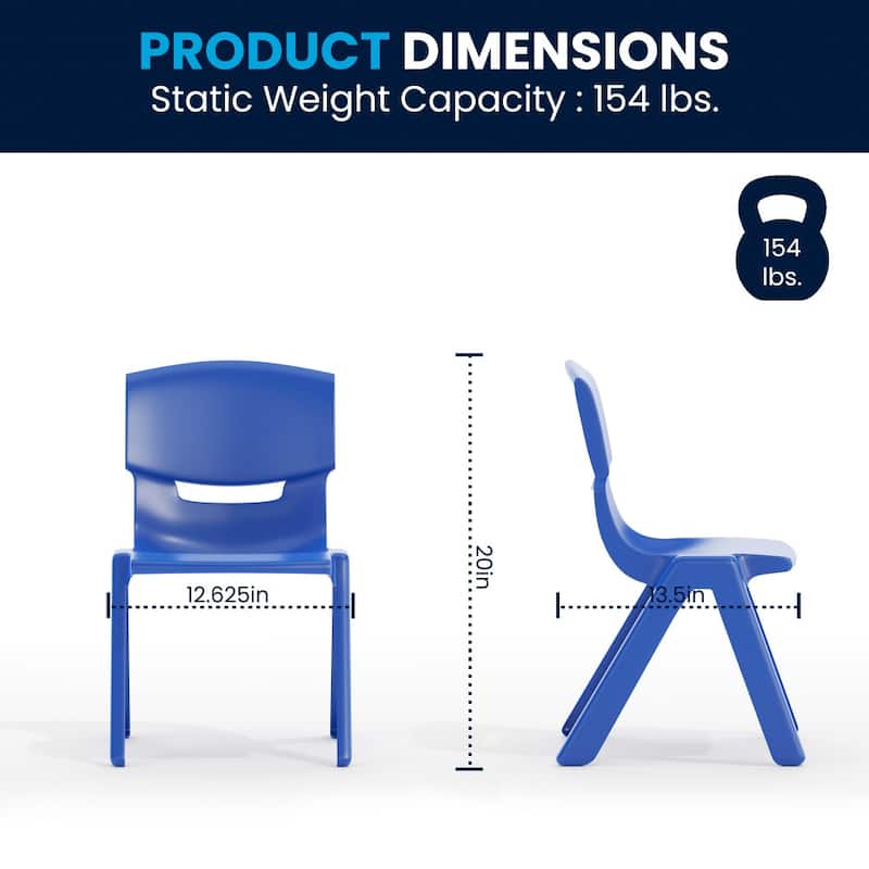 23.625"W x 47.25"L Rectangle Plastic Activity Table Set with 6 Chairs