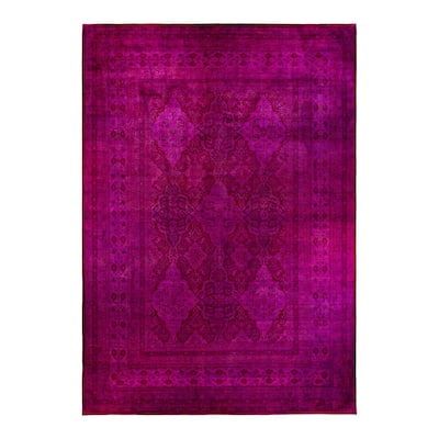 Overdyed, One-of-a-Kind Hand-Knotted Area Rug - Pink - 12' 2" x 17' 2"