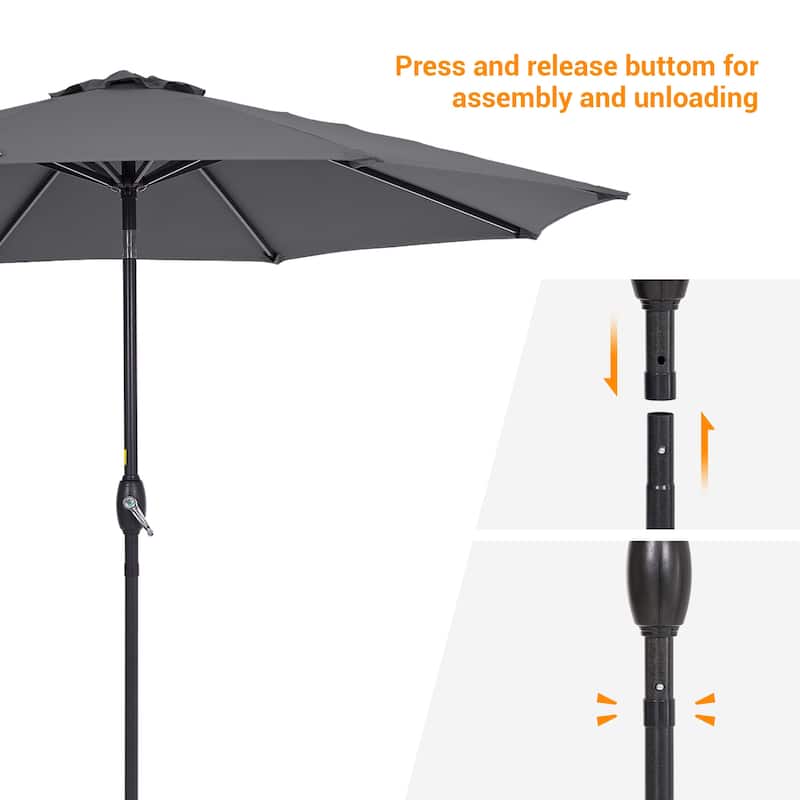 BONOSUKI 9ft Patio Umbrella,Outside Deck Table Umbrella,w/Tilt Crank